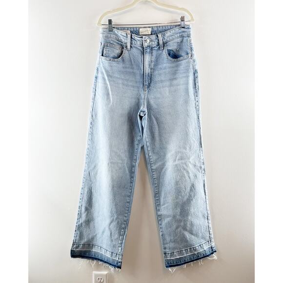 Universal Thread Denim - Universal Thread High Rise Wide Leg Released Raw Hem Jeans Blue 10